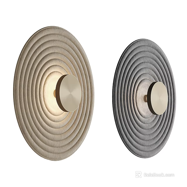 Modern Round Wall Lamps With Concentric Circles Design Two Tone Colors For Home Lighting 3d model 