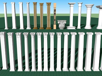 Variety Of Roman Columns Styles And Designs 3d model