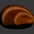 Appetizing Red Glazed Croissant With Shiny Surface On Dark Background 3d model