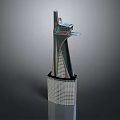 Modern Architectural Tower With Unique Spire Design And Square Base Structure