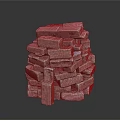 Stacked Pink Bricks Pile With Textured Surfaces And Irregular Arrangement