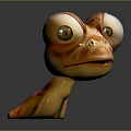 Cute Game and Movie Character with Big Round Eyes and Orange Yellow Body