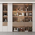 Modern Minimalist Full Wall Bookcase With Warm Ambient Light And Stylish Display Spaces