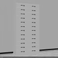 White Multiple Drawer Filing Cabinet Against Plain Wall In Minimalist Interior Space 3d model