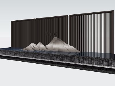 New Chinese Style Landscape Wall Landscape Wall Mountain model