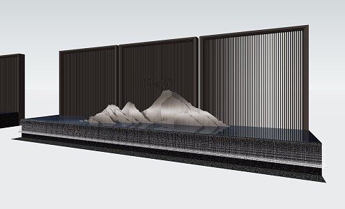 New Chinese Style Landscape Wall Landscape Wall Mountain 3d model