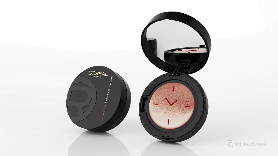 LOREAL Highlighter Powder Compact Open and Closed Shimmer Design Makeup Product 3d model 
