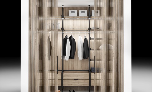 Wardrobe Cloakroom Storage Room Simple Fashion Wardrobe 3d model