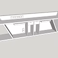 Modern Reception Desk Design With Sleek Countertop And Geometric Structure