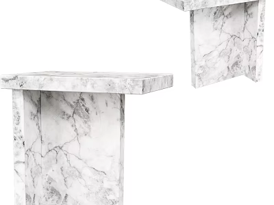 Minimalist Modern Side Table With Smooth Marble Top And Sturdy Structure For Living Room 3d model