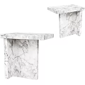 Minimalist Modern Side Table With Smooth Marble Top And Sturdy Structure For Living Room