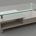 Modern Coffee Table With Glass Top Metal Legs And Light Colored Base 3d model