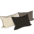 Cream Black And Dark Gray Decorative Pillows For Sofa Or Bed