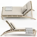 Modern Lounge Chair With Wooden Frame Woven Rattan Seat Cushion And Books On Top