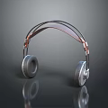 Stylish Modern Over Ear Headphones With Leather Headband And Metal Frame Design