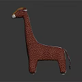 Two Giraffe Plush Stuffed Toys White And Red Spotted Design 3d model