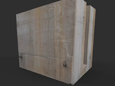 Prefabricated Concrete Building Component With Textured Surface And Metal Fasteners For Construction 3d model
