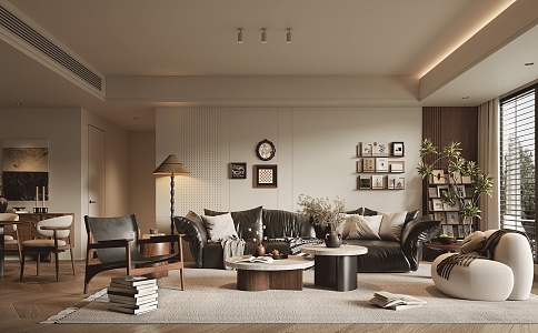 Middle Style Living Room 3d model