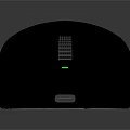 Black Computer Mouse Resembling Small Rodent With Green Light On Dark Background 3d model