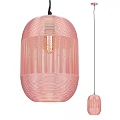 Pink Striped Oval Pendant Light Modern Design With Two Sizes