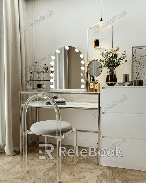 Modern Dressing Table Makeup Stool Combination model