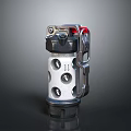 Mechanical Weapon Device With Metal Structure Red Component And Multiple Holes