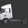 Functional White Semi Truck Cab With Front Grille And Wheels Design 3d model