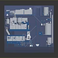 Industrial Equipment Multi Layer Structure With Tanks Pipes And Mechanical Components