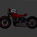 Vintage Red Motorcycle With Black Wheels Leather Seat And Chrome Handlebar