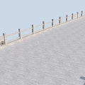 Modern Concrete Bridge With Gray Deck And Circular Railing Ornaments 3d model