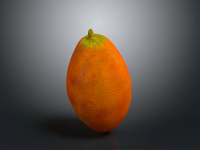 Ripe Papaya Fruit With Vibrant Orange Color And Smooth Texture Isolated On Dark Background 3d model