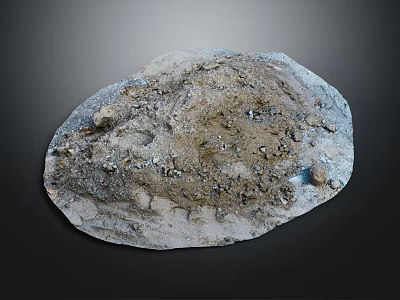 Natural Mineral Rock Surface Featuring Irregular Textures Brown Gray Spots And Small Particles 3d model