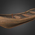 Traditional Wooden Boat With Interior Wooden Seats And Natural Wood Grain Structure