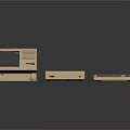Vintage Beige Electronic Computer Setup With Monitor Keyboard And System Unit