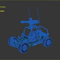 Green Off Road Vehicle Model With Roof Mounted Antennas And Weapon System