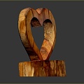 Love wood carving furnishings realistic 3d model