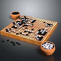 Go National Chess Pieces Items 3d model
