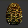 Colorful Scaled Egg Shaped Object With Yellow Green Orange And Blue Textured Surface