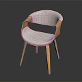 Modern Wooden Frame Chair With Light Fabric Seat And Backrest Design