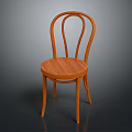 Natural Wood Leisure Chair with Curved Backrest Round Seat and Slender Legs Modern Design