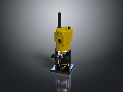 Modern Yellow Computer Device With Black Components Square Base And Compact Design 3d model