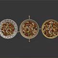 Assorted Mixed Nuts with Almonds Cashews in Elegant Silver and Gold Trays