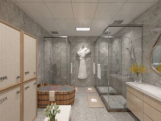 Modern Toilet Bathroom Shower Room 3d model