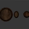 Rustic Wooden Trays with Handles in Three Sizes for Home Storage