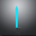Futuristic Blue Glowing Sword With Metallic Hilt And Sleek Blade Design