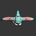 Cartoon Girl With Turquoise Hair White BABY Top Pink Blue Sleeves Black Shorts White Sneakers