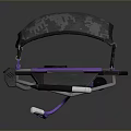 Camouflage Patterned Mechanical Device With Purple Struts And Gray Frame