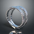 Elegant Silver Twisted Ring Design With Sparkling Stones For Modern Fashion Jewelry