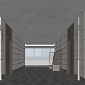 modern elevator hall elevator car 3d model