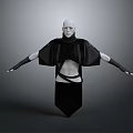Black Sleeveless Cropped Outfit With Long Gloves Unique Design For Daily Use